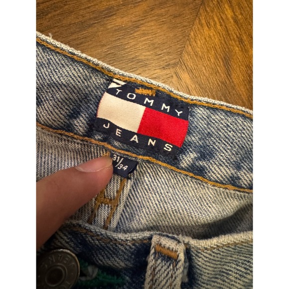 Tommy Jeans Mens Light Wash Straight Leg Denim Jeans Size 31x34 |J1 - Picture 4 of 7